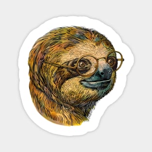 Wise & Chill: The Sloth Scholar! Magnet