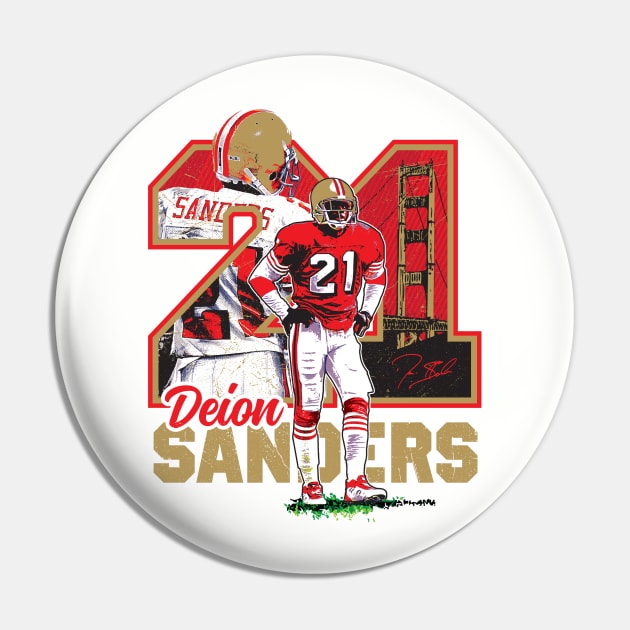 Deion Sanders Tee T-shirt Pin by goderslim