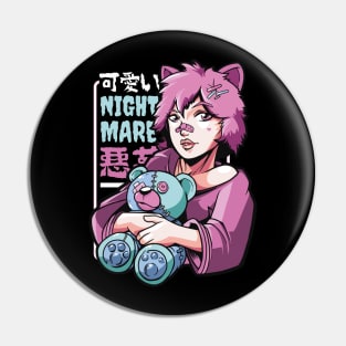 ANIME GIRL WITH TEDDY NIGHTMARE Pin