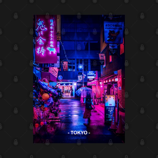 Tokyo Street Neon Synthwave by JeffDesign