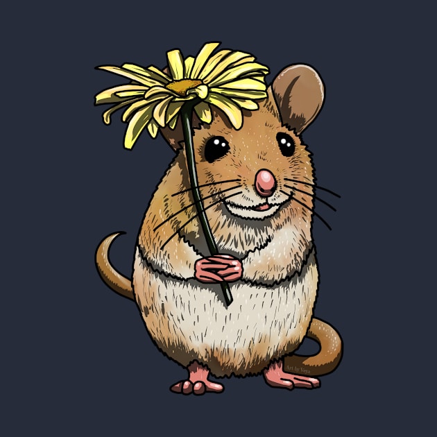 Mousie and Flower Yellow by Veya Art