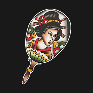 Geisha Fan Tattoo Design T-Shirt