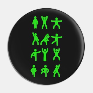 Sports Stickman Green Pin