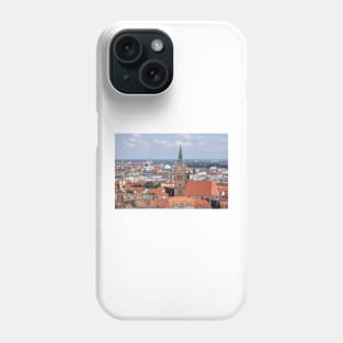 City center with Marktkirche, view from the town hall tower, Hanover, Lower Saxony, Germany Phone Case