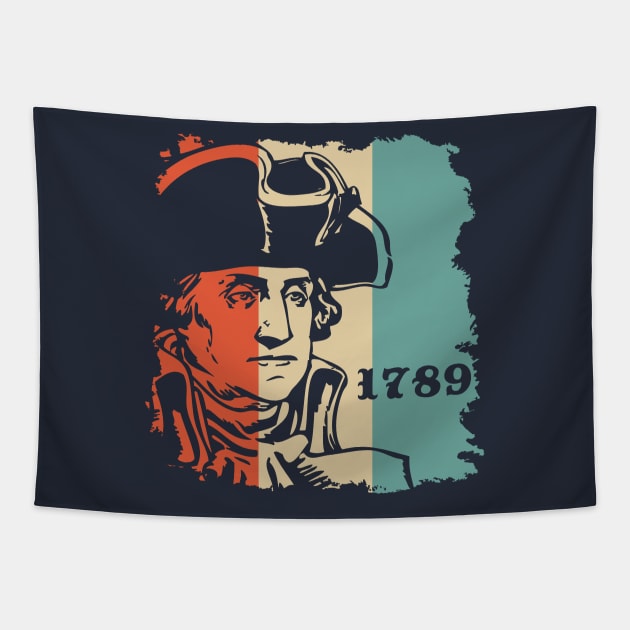 Washington 1789 Distressed Vintage Retro Tapestry by LefTEE Designs