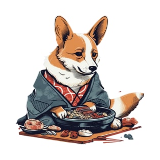 Corgi Eating Sushi T-Shirt