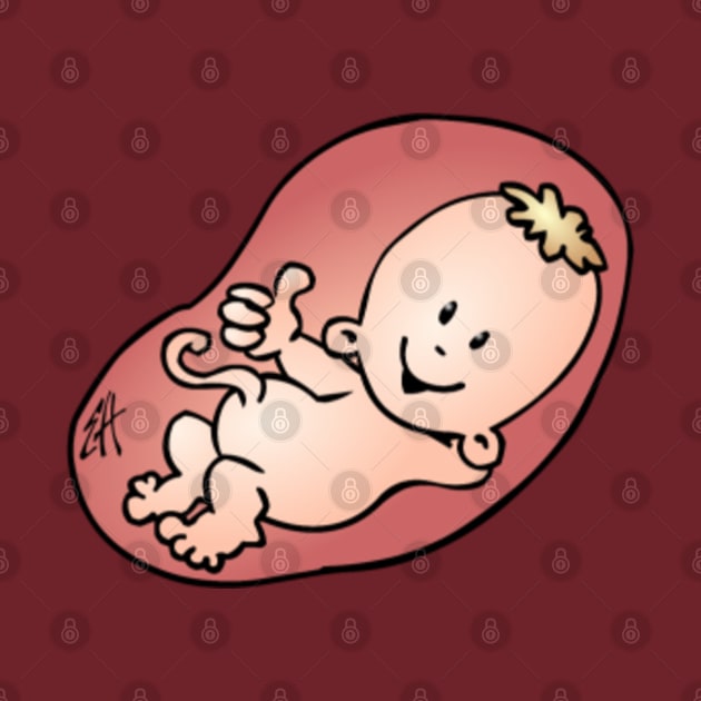 Baby in its mothers pregnant belly by Cardvibes