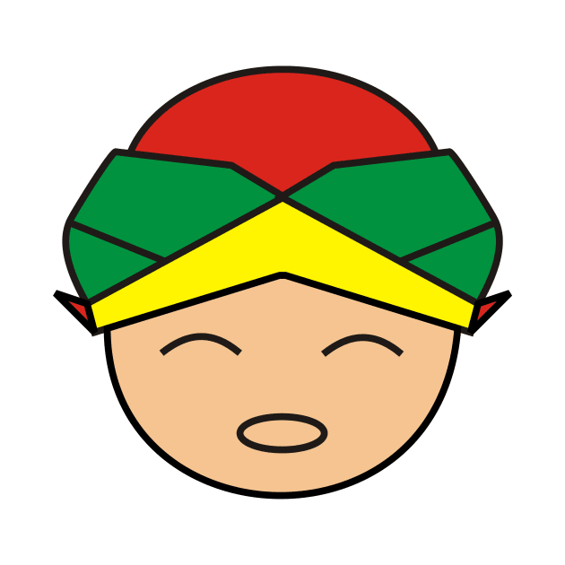 Smiling Red Green Yellow Blangkon Boy by arontik