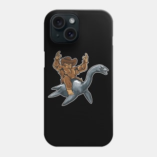 Bigfoot Riding Loch Ness Monster| Funny Nessie T Shirt Phone Case