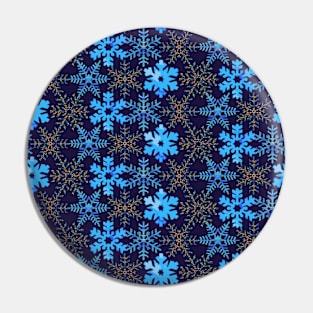 Blue Mosaic Snowflakes Pin