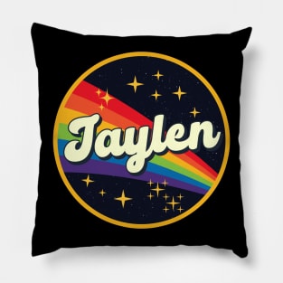 Jaylen // Rainbow In Space Vintage Style Pillow