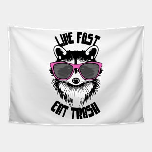 Live Fast Eat Trash | Cute Racoon Tapestry