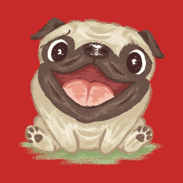 Happy pug dog by sanogawa