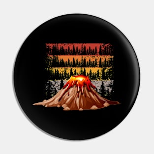 Volcano geology nature illustration motif Pin