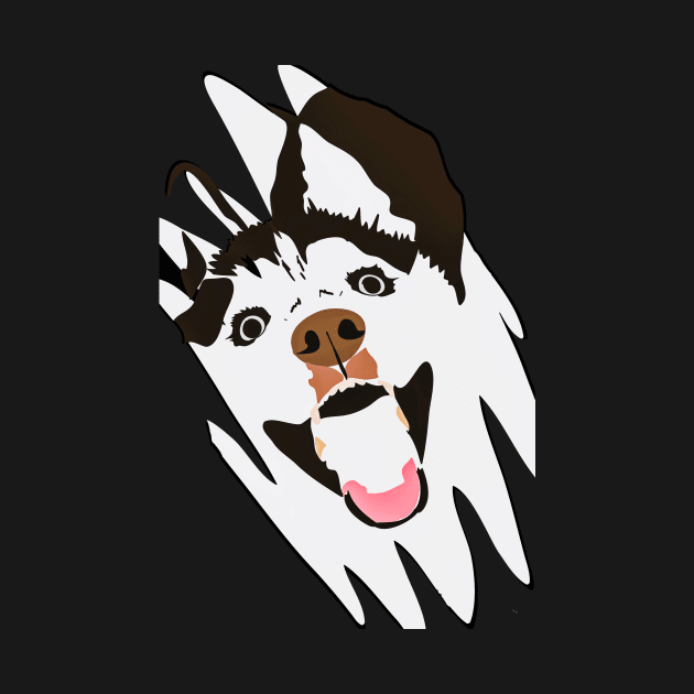 Excited Husky Dog by Digital GraphX