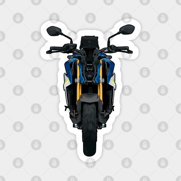 Blue GSX S1000 Front View Illustration Magnet by KAM Std