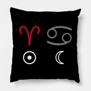 Aries Sun Cancer Moon Zodiac Sign Pillow