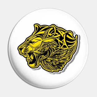 Lion head illustration Pin