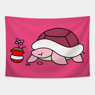 Turtle Eating a Flower Tapestry