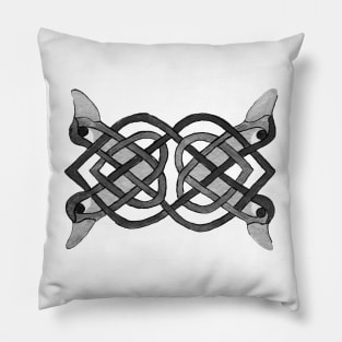 BLACK Celtic knotwork Pillow