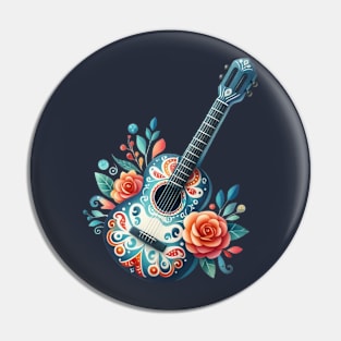 FLORAL Mexican GUITAR Pin