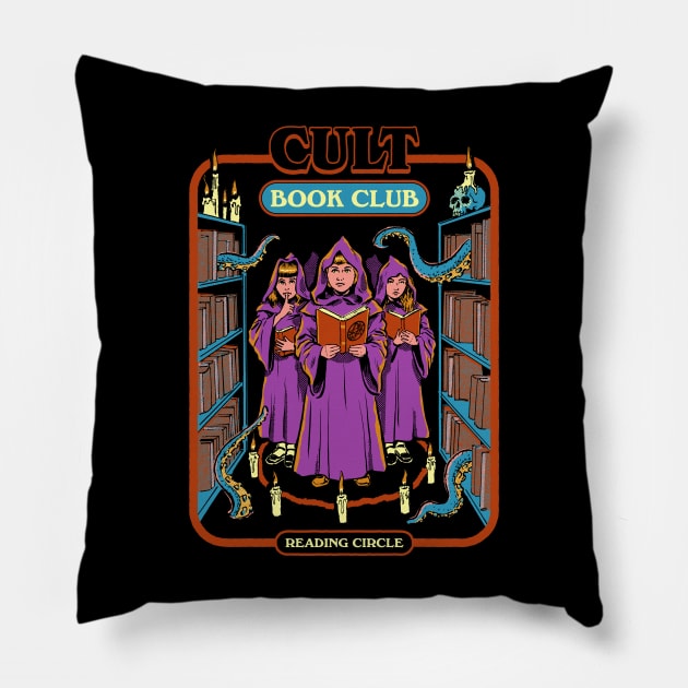 Cult Book Club Pillow by Steven Rhodes