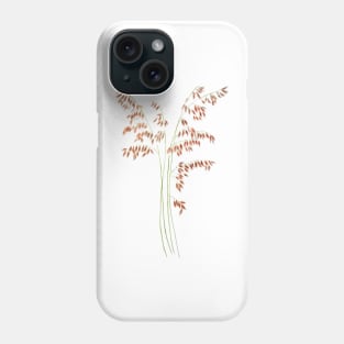 smooth brome grass seed head watercolor Phone Case