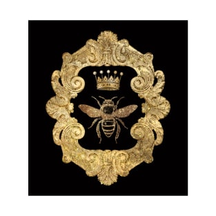 Golden Bee Framed Black Background T-Shirt