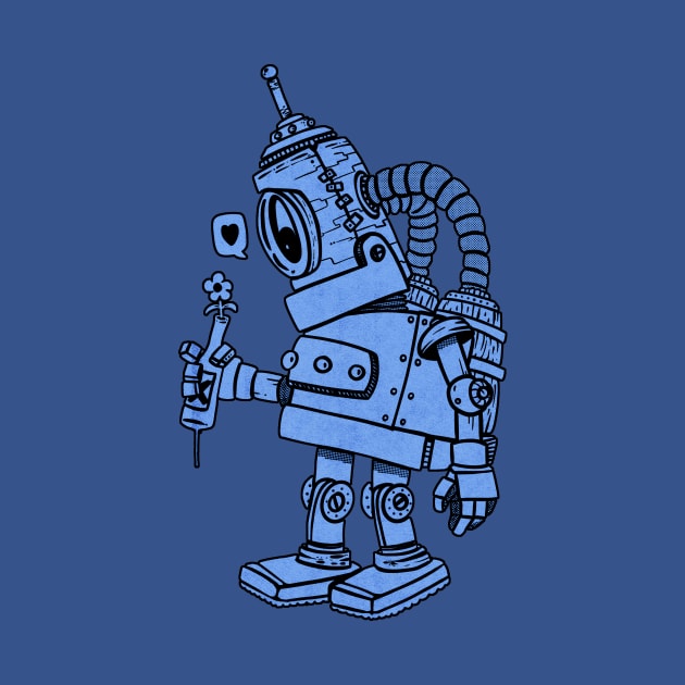 robot blue in love by manuvila