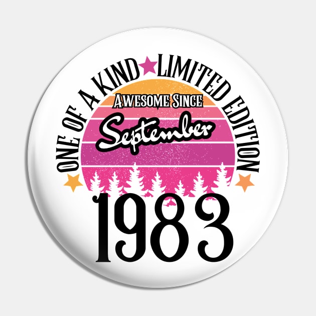 one of a kind limited edition Awesome Since September 1983 40th Birthday Pin by HandrisKarwa