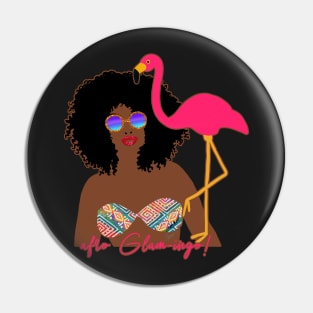 Afro-GLAM-ingo! Glamorous Woman in Bikini | Cherie's Art(c)2022 Pin