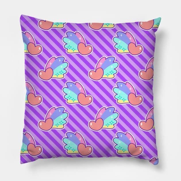 Rainbow Shooting Heart Pattern Pillow by saradaboru