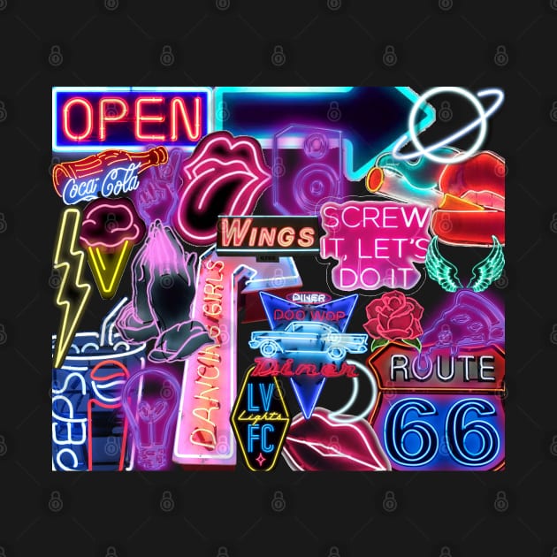 neon sign collage by morgananjos