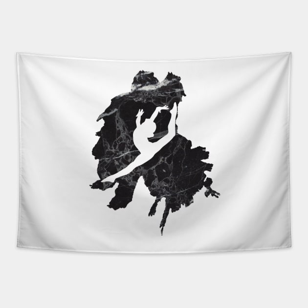 Gymnast Leap Silhouette Tapestry by sportartbubble