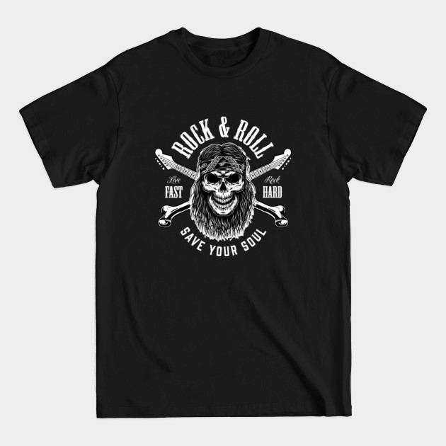 Disover Rock n Roll Guitar Skull - Rock - T-Shirt