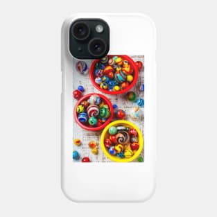 Colorful Glass Marbles In Bowls Phone Case