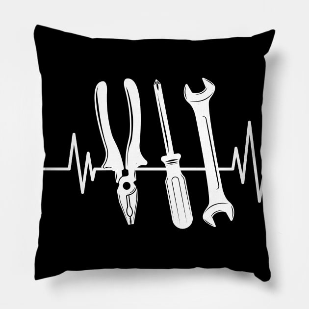 Mechanic heartbeat lover Diesel Mechanic birthday gift Automotive Pillow by mezy