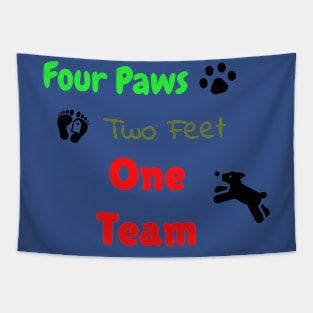 four paws Two Feet shirt Tapestry