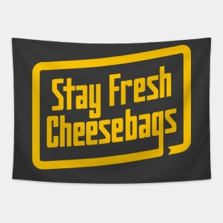 Stay Fresh Cheese Bags - Retro (Yellow on Asphalt) Tapestry