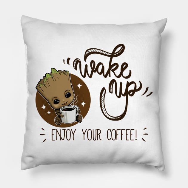 WAKE UP Pillow by peekxel