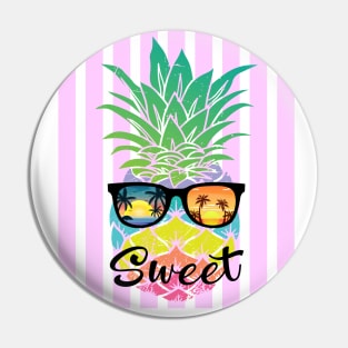 Sweet Tropical Summer - Pink Stripes on - Pin