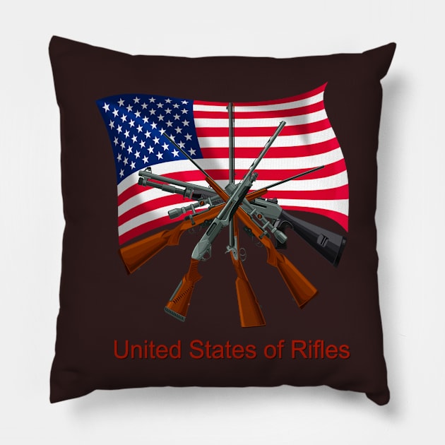 United States of Rifles Pillow by Peter Awax