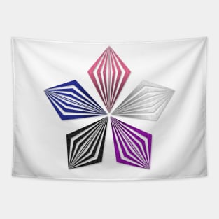 Gender Fluid Pride Flag Colored Geometric Starburst Tapestry