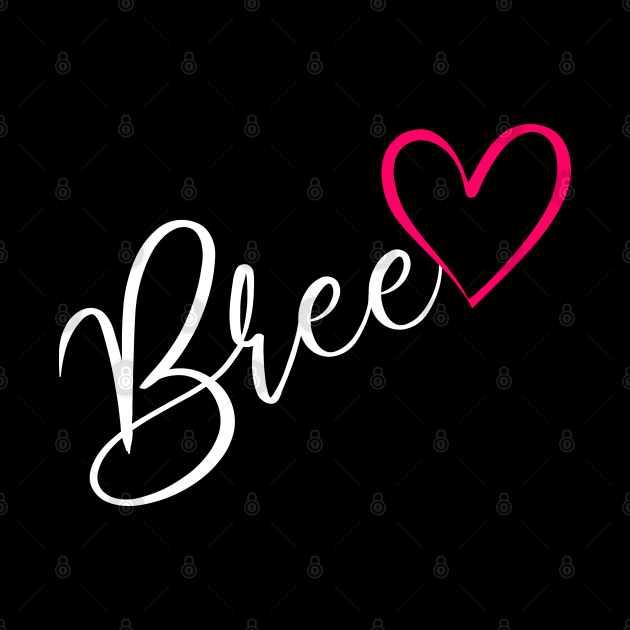 Bree Name Calligraphy Pink Heart - Bree Name - Phone Case | TeePublic