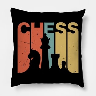 retro vintage chess design / chess lover  / chess gift idea / chess present Pillow