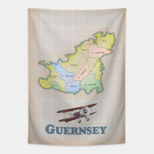 Guernsey vintage map Tapestry