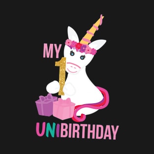 My First UNIBIRTHDAY - Unicorn Birthday party T-Shirt