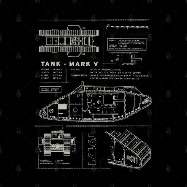 MARK V - WW1 Tank Blueprint by Distant War