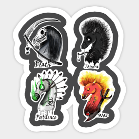Four Horsemen Of The Apocalypse Stickers Teepublic