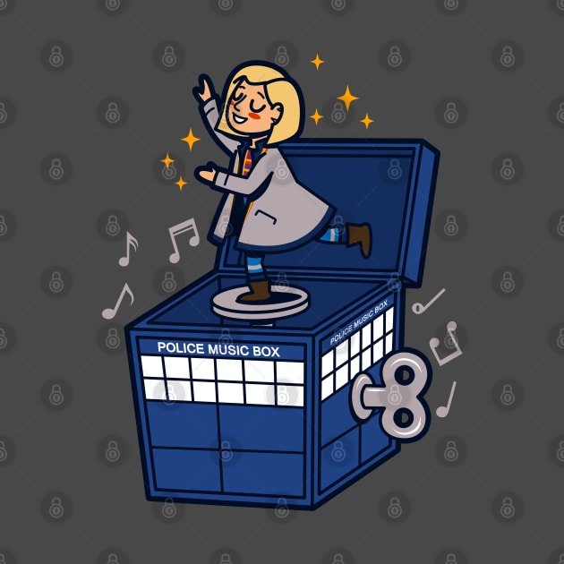 Cute Female Doctor Time Traveller Sci-fi Music Box Cartoon by BoggsNicolas